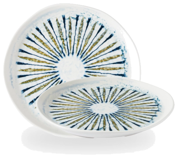 Fresco Shoal Blue Organic Teller flach