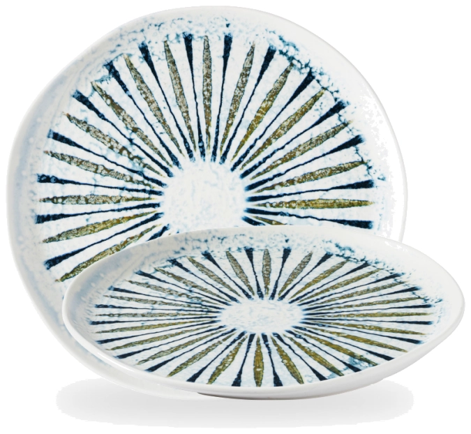 Fresco Shoal Blue Organic Teller flach