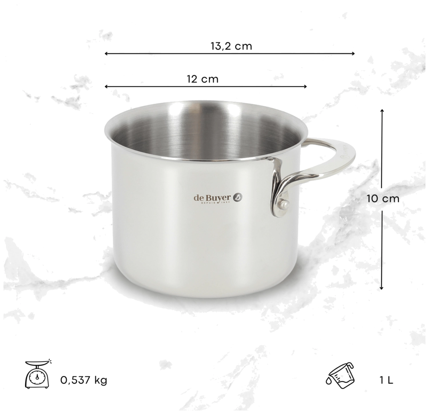 Sauciere Edelstahl 1 Henkel D12cm