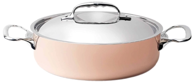 Inocuivre Cocotte basse avec couvercle