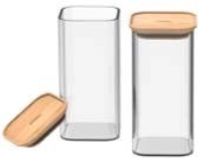 2er Set Vorratsglas mit Bambusd.